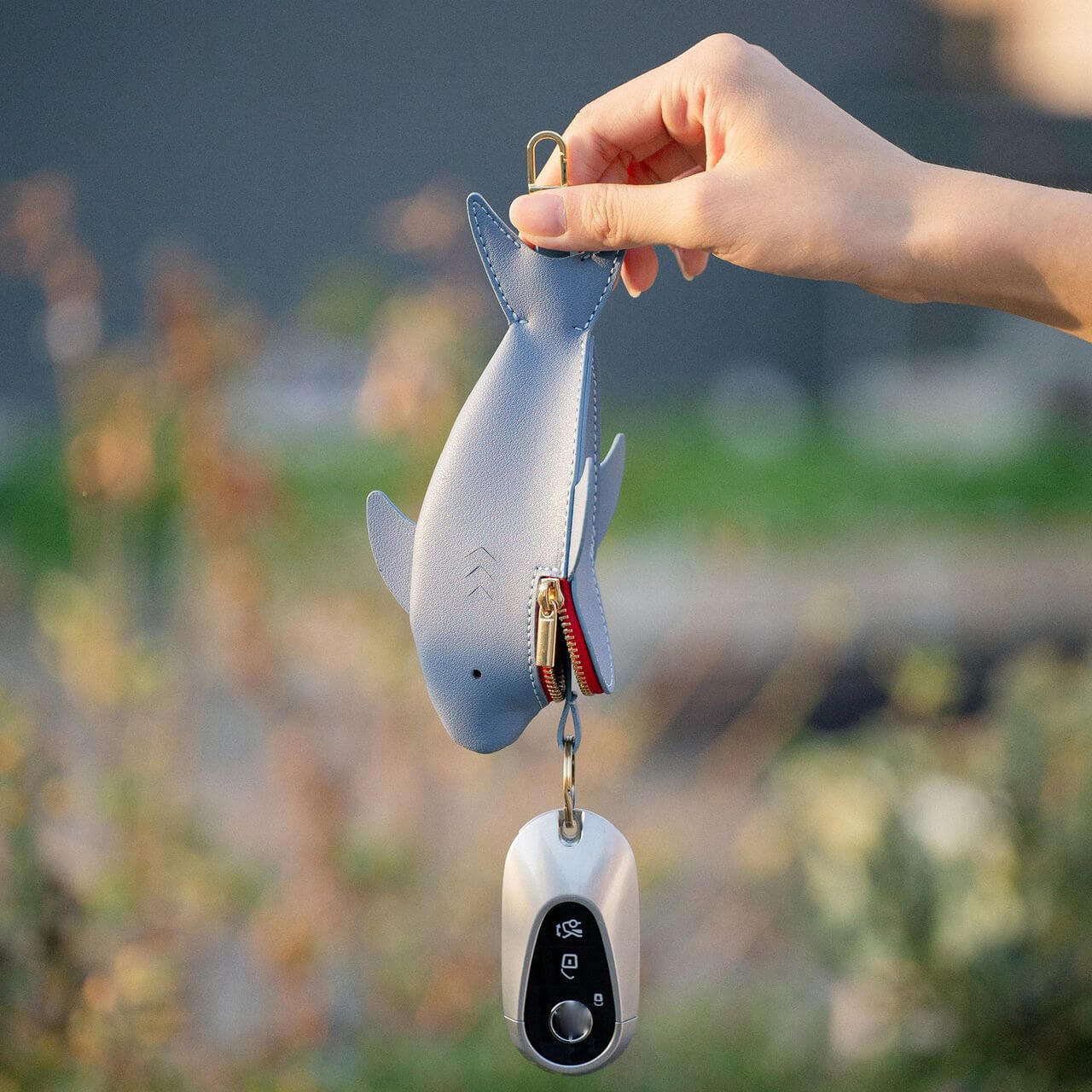 NEW【全車種】カラビナ付きシャークジッパーキーケース